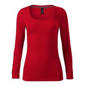 MALFINI Dámske tričko s dlhým rukávom Brave - Jasno červená | XS