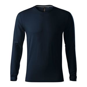 MALFINI Pánske tričko s dlhým rukávom Brave - Námornícka modrá | S