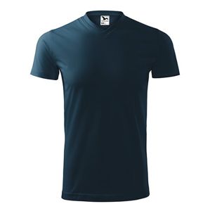 MALFINI Tričko Heavy V-neck - Námornícka modrá | L