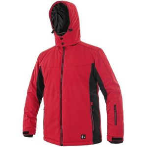 Canis Pánska zateplená softshellová bunda VEGAS - Červená / čierna | XL