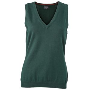 James & Nicholson Dámsky sveter bez rukávov JN656 - Lesná zelená | XXL