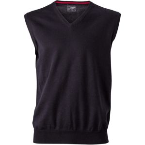 James & Nicholson Pánsky sveter bez rukávov JN657 - Čierna | XL