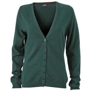 James & Nicholson Dámsky bavlnený sveter JN660 - Lesná zelená | XL