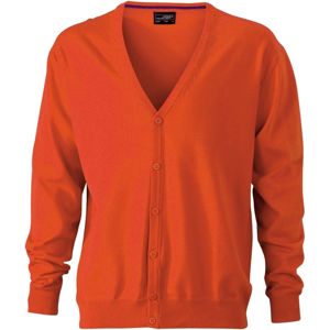 James & Nicholson Pánsky bavlnený sveter JN661 - Tmavě oranžová | S