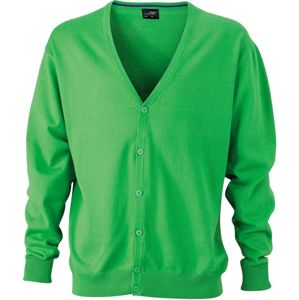 James & Nicholson Pánsky bavlnený sveter JN661 - Zelená | XL