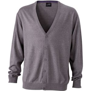 James & Nicholson Pánsky bavlnený sveter JN661 - Šedý melír | M