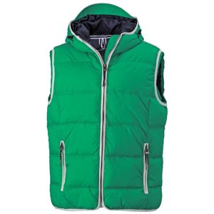 James & Nicholson Pánska vesta s kapucňou JN1076 - Írska zelená / biela | XL