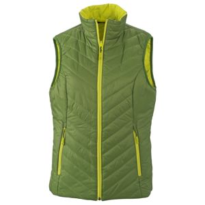 James & Nicholson Ľahká dámska obojstranná vesta JN1089 - Zelená / žlto-zelená | XL