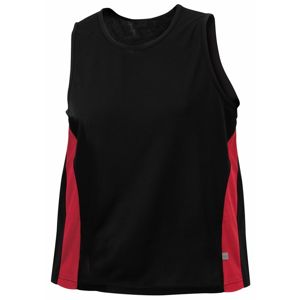 James & Nicholson Pánske športové tričko bez rukávov JN305 - Čierna / červená | S