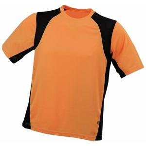 James & Nicholson Pánske športové tričko s krátkym rukávom JN306 - Oranžová / čierna | L