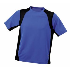 James & Nicholson Pánske športové tričko s krátkym rukávom JN306 - Kráľovská modrá / čierna | S