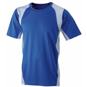 James & Nicholson Pánske športové tričko s krátkym rukávom JN306 - Kráľovská modrá / biela | XL