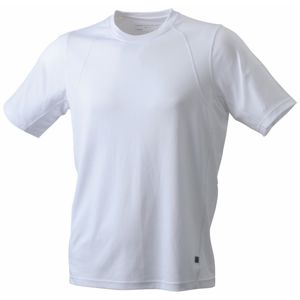 James & Nicholson Pánske športové tričko s krátkym rukávom JN306 - Biela / biela | XL