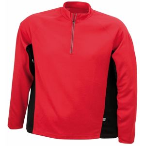 James & Nicholson Pánske športové tričko s dlhým rukávom JN307 - Červená / černá | XXL