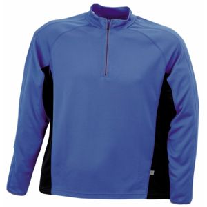 James & Nicholson Pánske športové tričko s dlhým rukávom JN307 - Královská modrá / černá | XXL