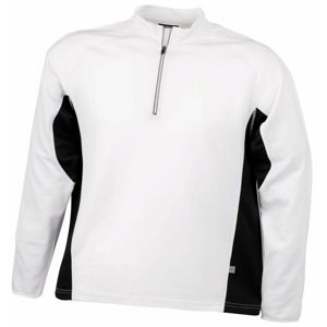 James & Nicholson Pánske športové tričko s dlhým rukávom JN307 - Bílá / černá | XL