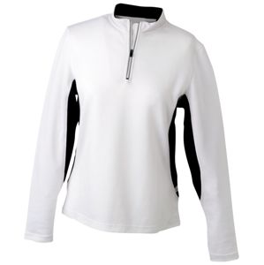 James & Nicholson Dámske športové tričko s dlhým rukávom JN317 - Bílá / černá | M