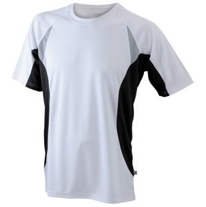 James & Nicholson Pánske funkčné tričko s krátkym rukávom JN391 - Biela / čierna | S