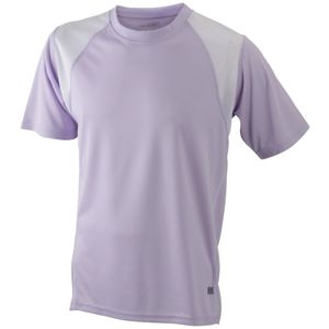 James & Nicholson Pánske bežecké tričko s krátkym rukávom JN397 - Orgovánová / biela | XL