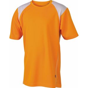 James & Nicholson Detské športové tričko s krátkym rukávom JN397k - Oranžová / biela | M