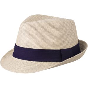Myrtle Beach Letný klobúk MB6564 - Prírodná / tmavomodrá | L/XL