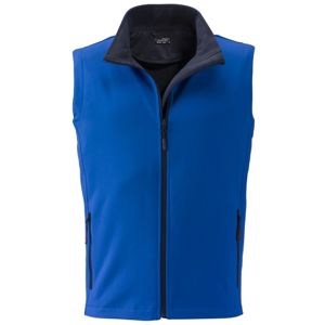 James & Nicholson Pánska softshellová vesta JN1128 - Modrá / tmavomodrá | XL