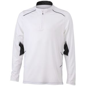 James & Nicholson Pánske funkčné tričko s dlhým rukávom JN474 - Bílá / černá | L