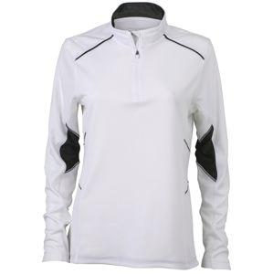 James & Nicholson Dámske funkčné tričko s dlhým rukávom JN473 - Bílá / černá | L