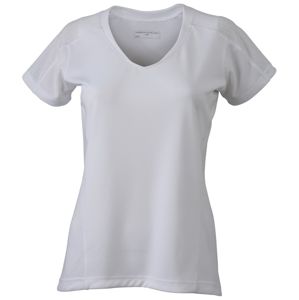 James & Nicholson Dámske bežecké tričko JN471 - Bílá / bílá | XXL