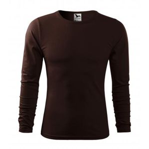 MALFINI Pánske tričko s dlhým rukávom Fit-T Long Sleeve - Kávová | S