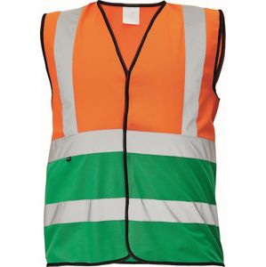 Cerva Reflexná vesta LYNX DUO - Oranžová / zelená | L