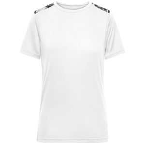 James & Nicholson Dámske športové tričko JN523 - Biela / čierno potlačená | XS