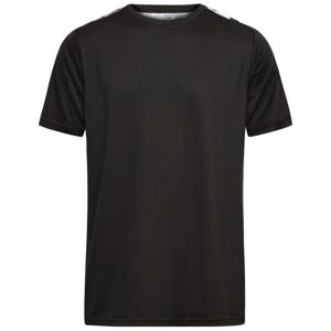 James & Nicholson Pánske športové tričko JN524 - Čierna / čierno potlačená | XXXL