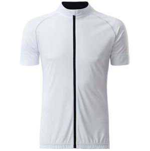 James & Nicholson Pánsky cyklistický dres na zips JN516 - Bílá / černá | L