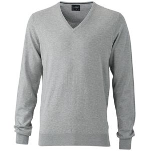James & Nicholson Luxusný pánsky sveter s kašmírom JN664 - Svetlošedý melír | XXXL