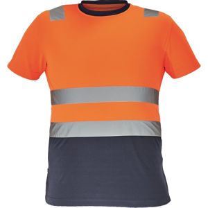 Cerva Pánske reflexné tričko MONZON - Oranžová / tmavomodrá | XL