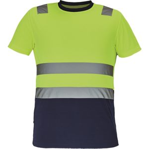 Cerva Pánske reflexné tričko MONZON - Žltá / tmavomodrá | XL