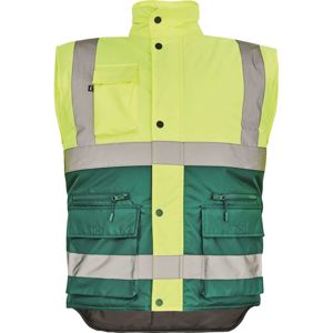 Cerva Zateplená pánska reflexná vesta HELLIN - Žltá / zelená | XL