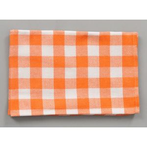 Dobrý Textil Bavlnená utierka KARIN - Oranžová / biela
