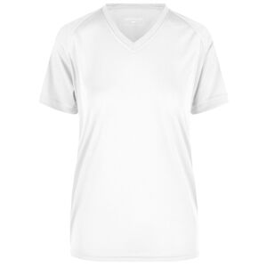 James & Nicholson Dámske športové tričko s krátkym rukávom JN316 - Biela / biela | XS