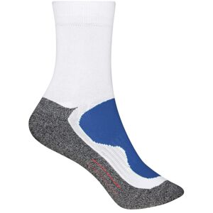 James & Nicholson Športové ponožky vysoké JN211 - Biela / kráľovská modrá | 35-38