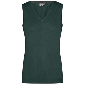 James & Nicholson Dámsky sveter bez rukávov JN656 - Lesná zelená | XL