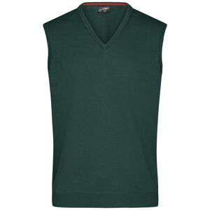 James & Nicholson Pánsky sveter bez rukávov JN657 - Lesná zelená | S