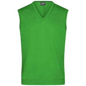 James & Nicholson Pánsky sveter bez rukávov JN657 - Zelená | L