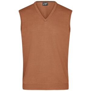James & Nicholson Pánsky sveter bez rukávov JN657 - Camel | XL
