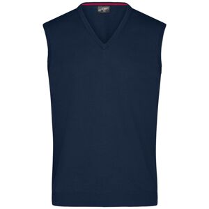 James & Nicholson Pánsky sveter bez rukávov JN657 - Tmavomodrá | M