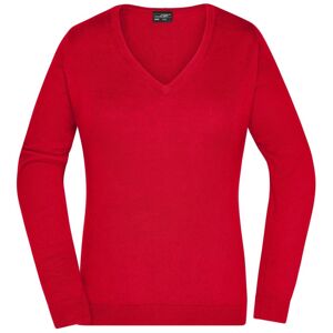 James & Nicholson Dámsky bavlnený sveter JN658 - Červená | XL