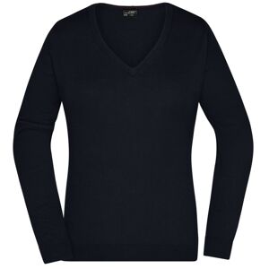 James & Nicholson Dámsky bavlnený sveter JN658 - Čierna | XXL