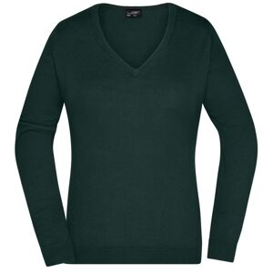 James & Nicholson Dámsky bavlnený sveter JN658 - Lesná zelená | S