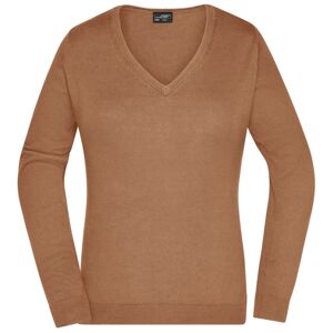 James & Nicholson Dámsky bavlnený sveter JN658 - Camel | XL